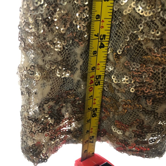 David Meister gold sequin gown, size 2 - Picture 3 of 7